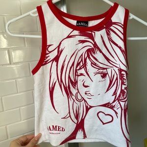 Anime Girl Red Ringer Tank Top
